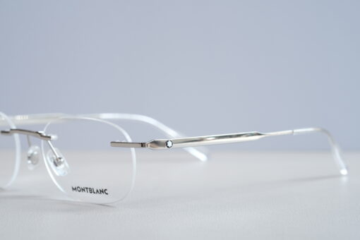 Gọng kính Montblanc Rimless Silver Eyeglasses MB0147O Gọng kính Montblanc Mới Nguyên Hộp 8