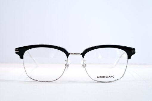Gọng kính Montblanc Black Silver Plate Eyeglasses MB014OK Gọng kính Montblanc Mới Nguyên Hộp 2