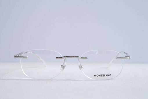 Gọng kính Montblanc Rimless Silver Eyeglasses MB0147O Gọng kính Montblanc Mới Nguyên Hộp