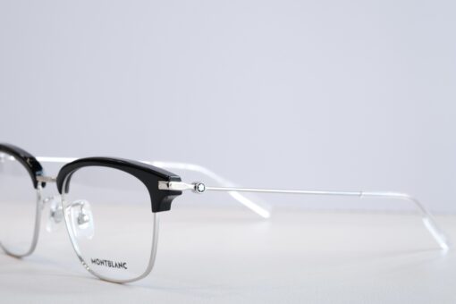Gọng kính Montblanc Black Silver Plate Eyeglasses MB014OK Gọng kính Montblanc Mới Nguyên Hộp 3