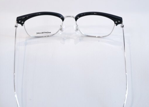 Gọng kính Montblanc Black Silver Plate Eyeglasses MB014OK Gọng kính Montblanc Mới Nguyên Hộp 5