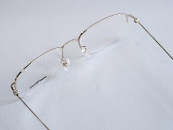 Gọng kính Montblanc Semi-rimless Gold Eyeglasses MB0084OK - Ảnh 5
