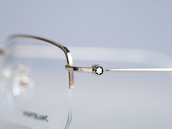 Gọng kính Montblanc Semi-rimless Gold Eyeglasses MB0084OK - Ảnh 4