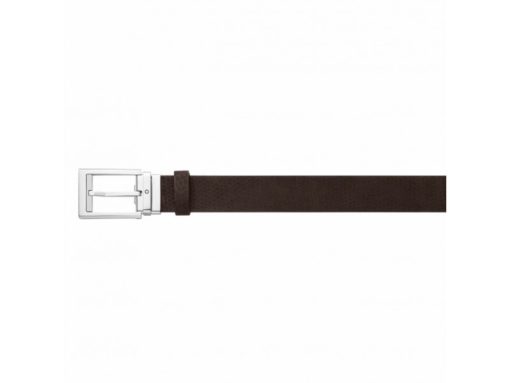 Thắt lưng Montblanc Leather-Belt Rectangula Shiny & Matte Palladium Coated Pin Buckle Devore Suede Brown 123913