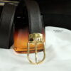 Thắt lưng Montblanc Leather-Belt Rectangula Shiny & Matte Palladium Coated Pin Buckle Devore Suede Brown 123913 Thắt lưng Montblanc Mới Nguyên Hộp 5