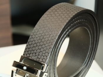 Thắt lưng Montblanc Leather-Belt Rectangula Shiny & Matte Palladium Coated Pin Buckle Devore Suede Brown 123913 - that lung montblanc rectangular shiny stainless steel pin buckle blue smooth leather 118419 3cm 15 scaled