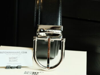 Thắt Lưng Montblanc Round Horse Shiny Palladium-Coated Pin Buckle Belt 124614 - 3cm - that lung montblanc rectangular shiny stainless steel pin buckle blue smooth leather 118419 3cm 8 scaled