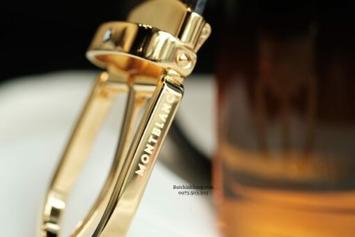 Thắt lưng nâu Montblanc Horse Shiny Gold-Coated Pin Brown Safflano LT Strap 112367  - 3cm - Image 6