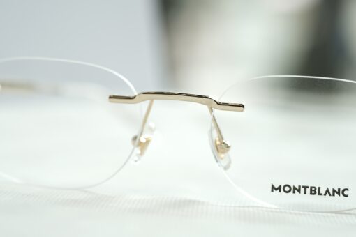 Gọng kính Montblanc Rimless Gold Plate Eyeglasses MB0147O Gọng kính Montblanc Mới Nguyên Hộp 4