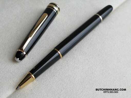 Bộ set bút Montblanc Meisterstuck 163 Classique Gold Rollerball Pen & Pocket Holder 6cc 123752