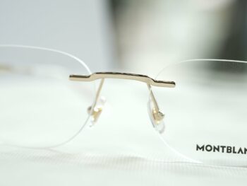 Gọng kính Montblanc Rimless Gold Plate Eyeglasses MB0147O - bo set but montblanc meisterstuck classique platinum ballpoint pen amp pocket holder 6cc 128958 scaled