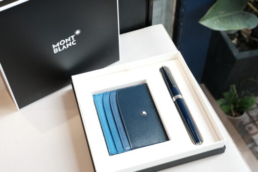 Bộ set bút Montblanc PIX Blue Rollerball Pen & pocket holder 6cc navy 128956 Montblanc Pix Bút Bi Nước Montblanc 2