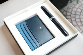 Bộ set bút Montblanc PIX Blue Rollerball Pen & pocket holder 6cc navy 128956 Bút Bi Nước Montblanc