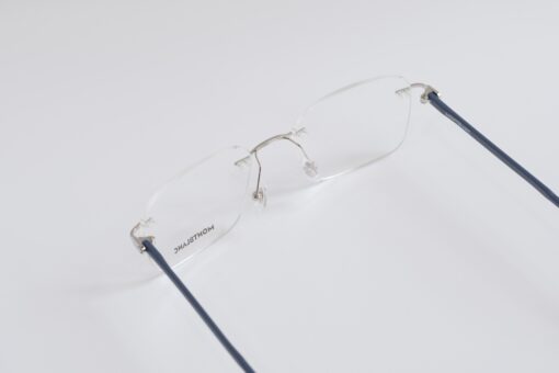 Gọng kính Montblanc Rimless Silver Eyeglasses MB0222O Gọng kính Montblanc Mới Nguyên Hộp 5