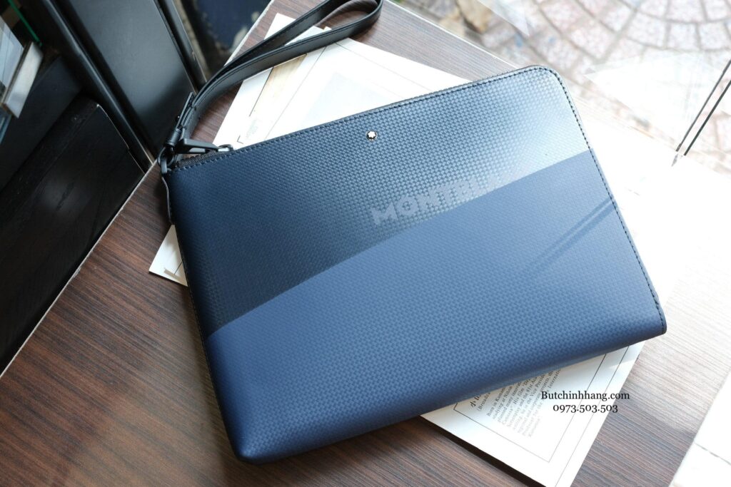 Clutch cầm tay Montblanc Extreme 2.0 pouch Medium with Print Blue/Black 128610 - Ví cầm tay của quý ông lịch lãm - clutch cam tay montblanc extreme 2.0 pouch medium with print blueblack 128610 vi cam tay cua quy ong lich lam