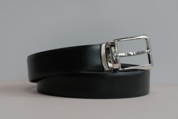 Thắt lưng Montblanc Rectangular Black Trapeze Buckle Belt 123896 – 3cm