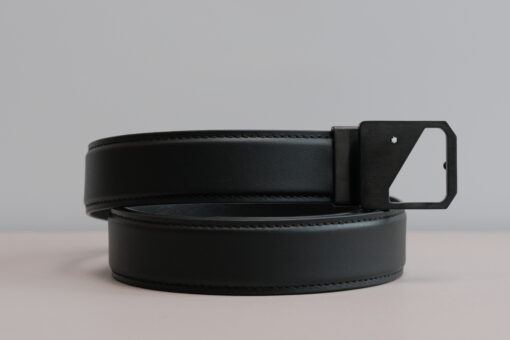 Thắt lưng Montblanc  Casual Matte Black Plain Men’s Belt 123903  – 3cm