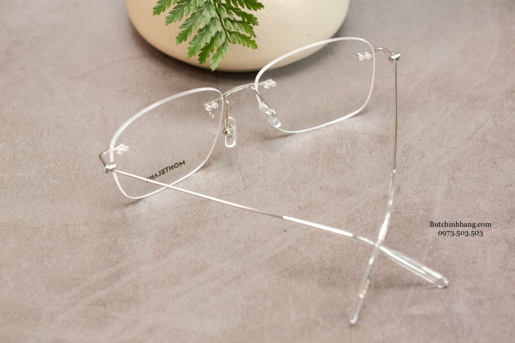 Kính cận Montblanc Rimless Silver Eyeglasses MB0075O - mẫu kính được ưa chuộng nhất của giới doanh nhân. - kinh can montblanc rimless silver eyeglasses mb0075o mau kinh duoc ua chuong nhat cua gioi doanh nhan 1