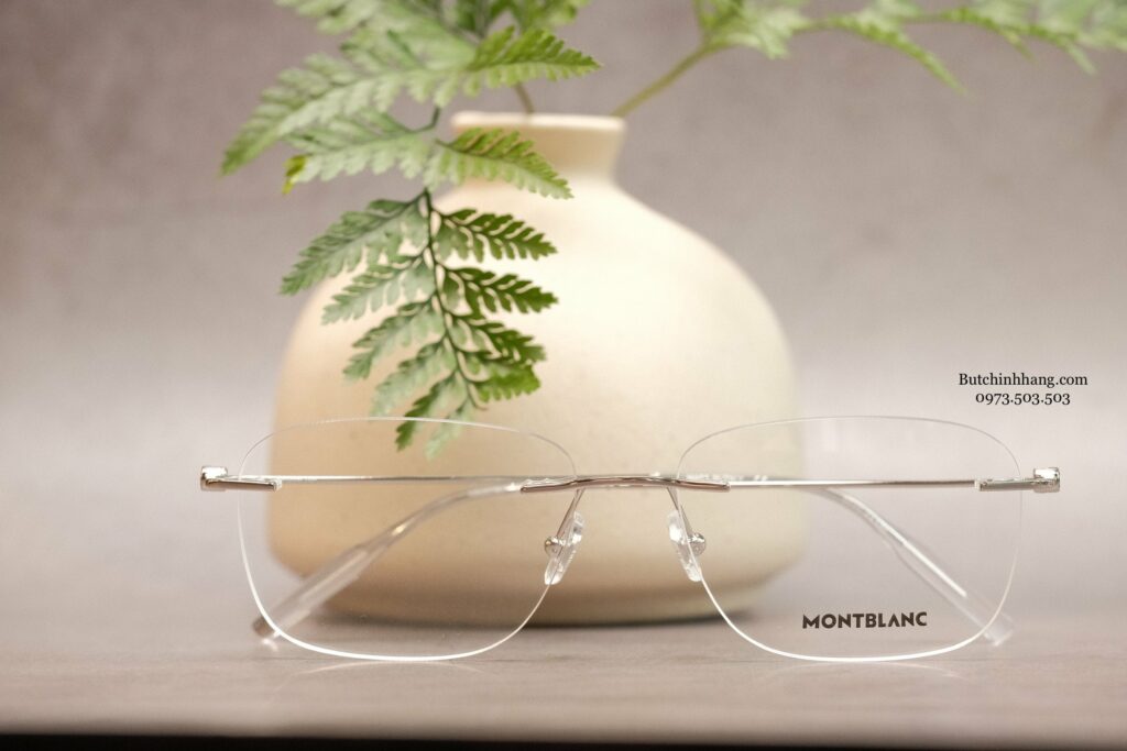 Kính cận Montblanc Rimless Silver Eyeglasses MB0075O - mẫu kính được ưa chuộng nhất của giới doanh nhân. - kinh can montblanc rimless silver eyeglasses mb0075o mau kinh duoc ua chuong nhat cua gioi doanh nhan 2