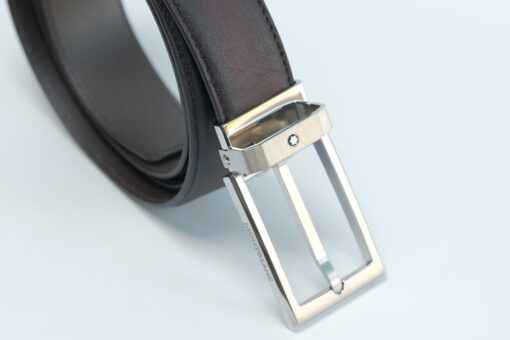 Thắt lưng Montblanc Mens Brown Leather Rectangular Pin Buckle Belt 123886 – 3cm