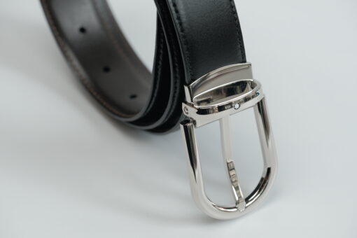 Thắt lưng Montblanc Horseshoe SH Palladium – coat Pin Buckle Reversible Black & Brown Leather Belt 123890  – 3cm Thắt lưng Montblanc Mới Nguyên Hộp 3