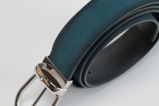 Thắt lưng Belt Casual Line Rounded Horseshoe Shiny Stain Steel Pin Buckle Sfumato Suede Pet Blue 118443 – 3,5cm Thắt lưng Montblanc Mới Nguyên Hộp 5