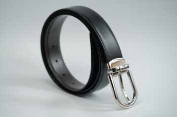 Thắt lưng Montblanc Horseshoe SH Palladium – coat Pin Buckle Reversible Black & Brown Leather Belt 123890  – 3cm