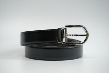 Thắt lưng Montblanc Horseshoe SH Palladium – coat Pin Buckle Reversible Black & Brown Leather Belt 123890  – 3cm