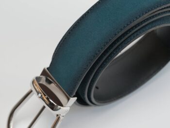 Thắt lưng Belt Casual Line Rounded Horseshoe Shiny Stain Steel Pin Buckle Sfumato Suede Pet Blue 118443 - 3,5cm - that lung belt casual line rect shiny pall pin buckle burgundy sfumato suede lt strap 116723 35cm scaled