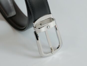 Thắt lưng Montblanc Casual Curved Horseshoe Reversibe Belt 114412 - Ảnh 3