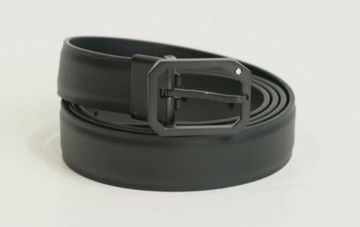 Thắt lưng nữ Belt Frame Pin Buckle Plain Leather Black 2.5cm 123902 Thắt lưng Montblanc