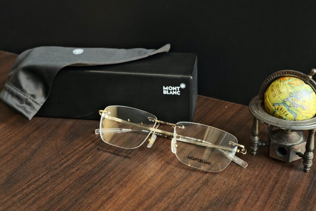 Gọng kính Montblanc Rimless Gold Eyeglasses - Gọng kính cận sang trọng và đơn giản - gong kinh montblanc rimless gold eyeglasses gong kinh can sang trong va don gian