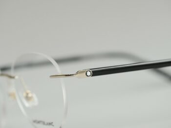 Gọng kính Montblanc Rimless Gold/black Eyeglasses MB0224O - Ảnh 4