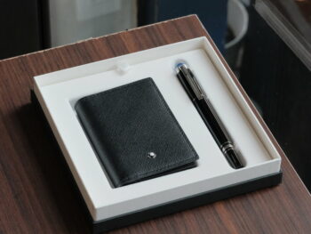 Set Montblanc Starwalker Resin Fineliner & Montblanc Sartorial Business Card Holder Black 130450