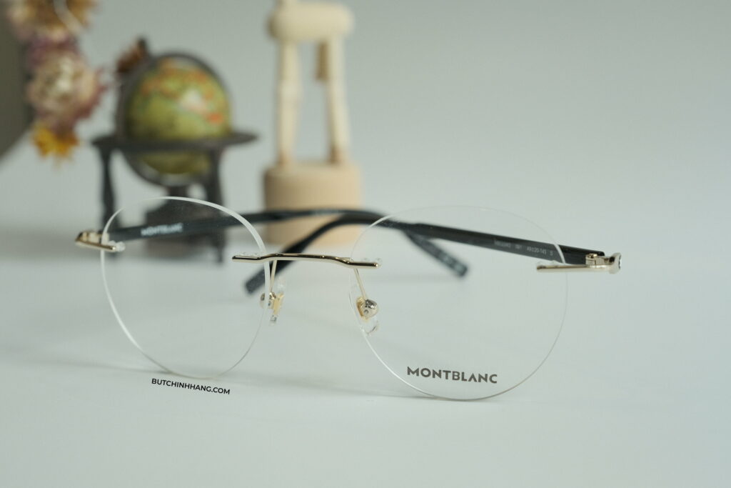 Gọng kính Montblanc Rimless Gold/black Eyeglasses - mẫu mắt kính mà bạn có thể theo bạn mỗi ngày - gong kinh montblanc rimless goldblack eyeglasses mau mat kinh ma ban co the theo ban moi ngay