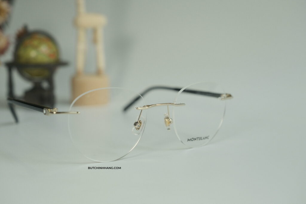Gọng kính Montblanc Rimless Gold/black Eyeglasses - mẫu mắt kính mà bạn có thể theo bạn mỗi ngày - gong kinh montblanc rimless goldblack eyeglasses mau mat kinh ma ban co the theo ban moi ngay 2