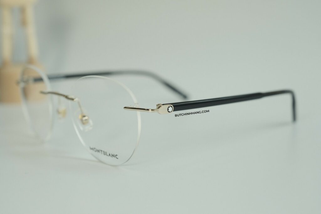 Gọng kính Montblanc Rimless Gold/black Eyeglasses - mẫu mắt kính mà bạn có thể theo bạn mỗi ngày - gong kinh montblanc rimless goldblack eyeglasses mau mat kinh ma ban co the theo ban moi ngay 3