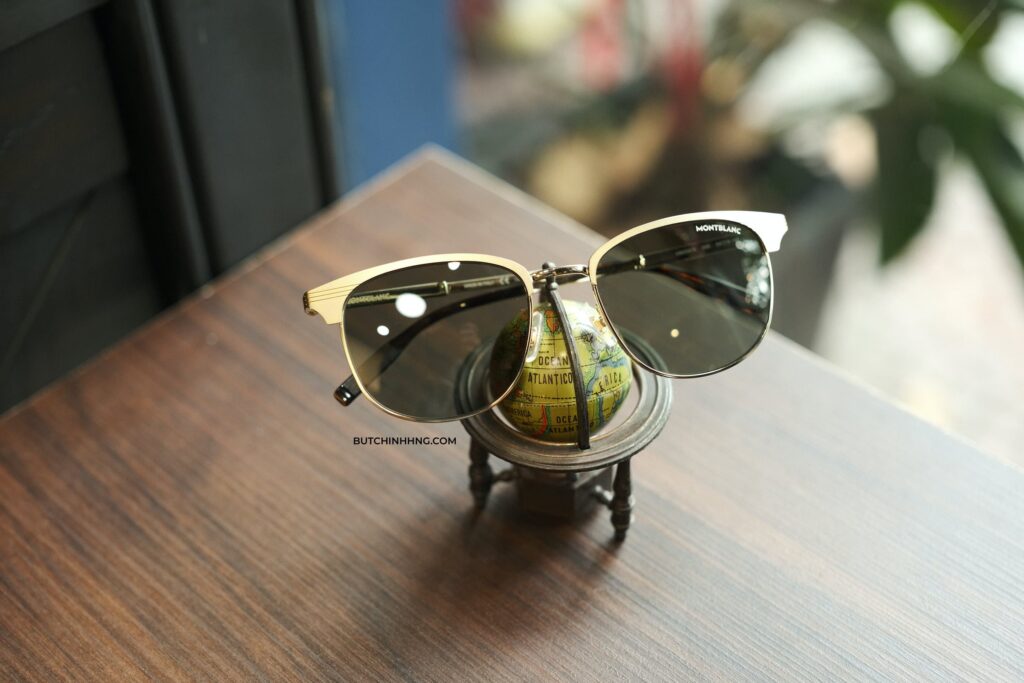 Mẫu kính mát mang hơi hướng Retro của những năm thế kỷ XX - Kính mát Montblanc Retro Sunglasses Matte Gold/Havana - mau kinh mat mang hoi huong retro cua nhung nam the ky xx kinh mat montblanc retro sunglasses matte goldhavana 2