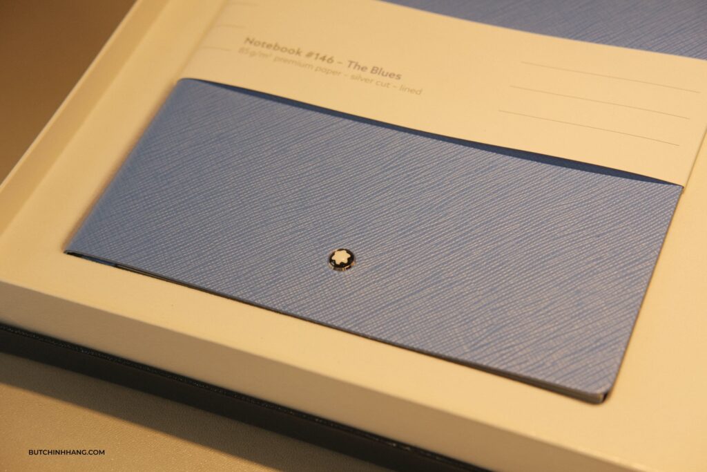 Notebook Blue leather notebook and the combination with Montblanc Meisterstuck Classique Platinum Ballpoint Pen - notebook blue leather notebook and the combination with Montblanc Meisterstuck Classique Platinum Ballpoint Pen 2