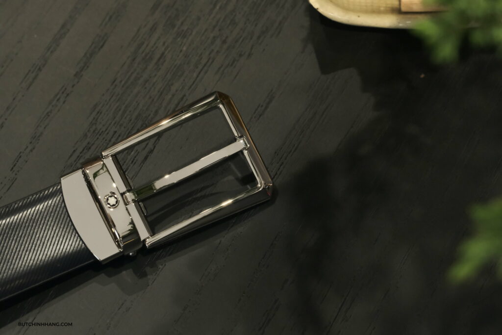 Thắt lưng Montblanc Rectangular Blue Trapeze Buckle Belt cùng màu xanh trầm đặc biệt - that lung montblanc rectangular blue trapeze buckle belt cung mau xanh tram dac biet 2