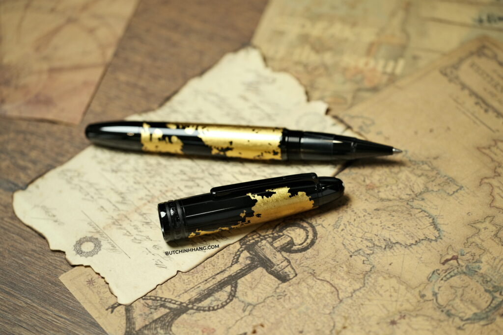 Vẻ đẹp từ vàng và sơn mài đen - Montblanc Meisterstuck Solitaire Calligraphy Gold Leaf - DSCF9092