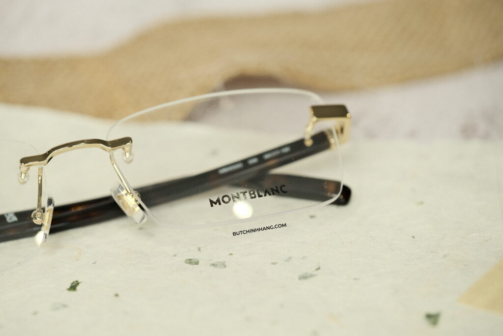 Montblanc Rimless Gold Havana Eyeglasses 0055O - Mẫu gọng kính văn phòng mà bạn không thể ngó lơ DSCF0263