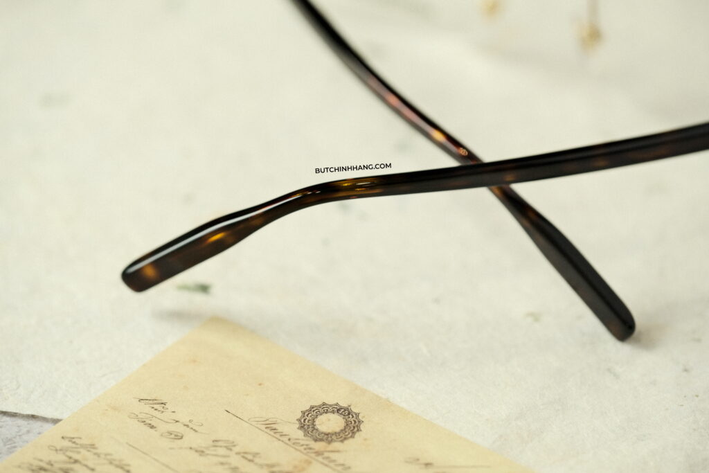 Gọng kính Montblanc Rimless Gold Havana Eyeglasses 0055O - DSCF0267