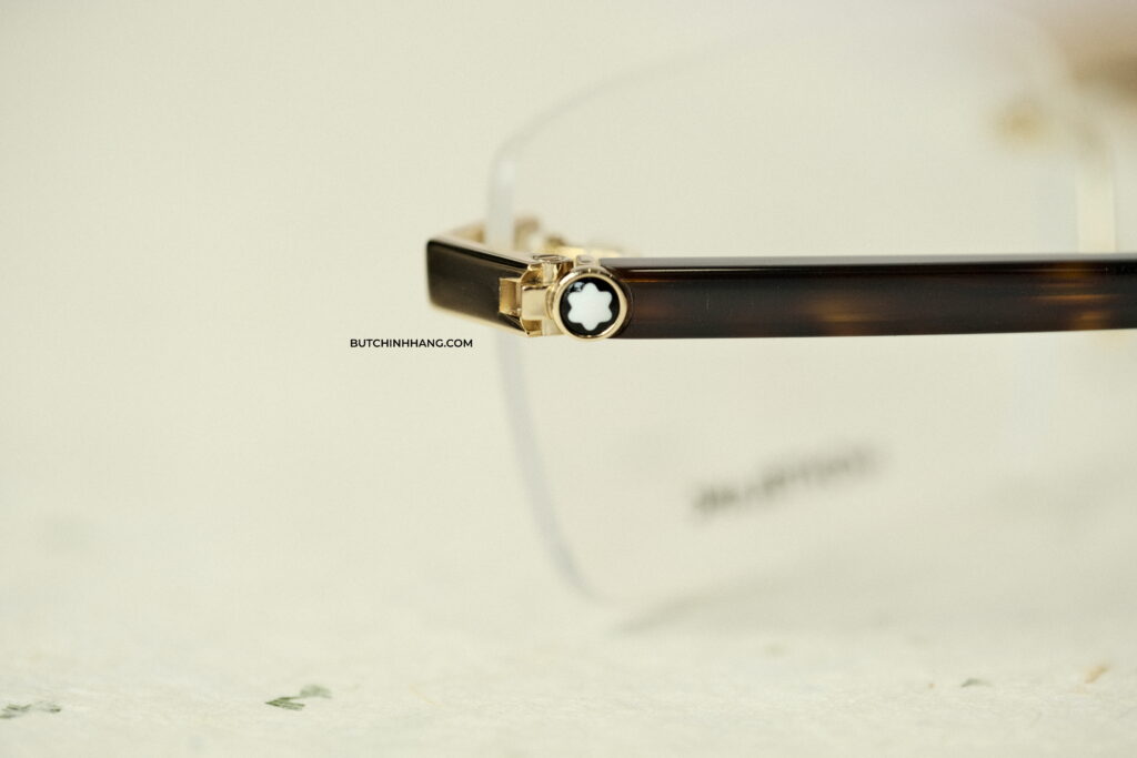 Gọng kính Montblanc Rimless Gold Havana Eyeglasses 0055O - DSCF0268