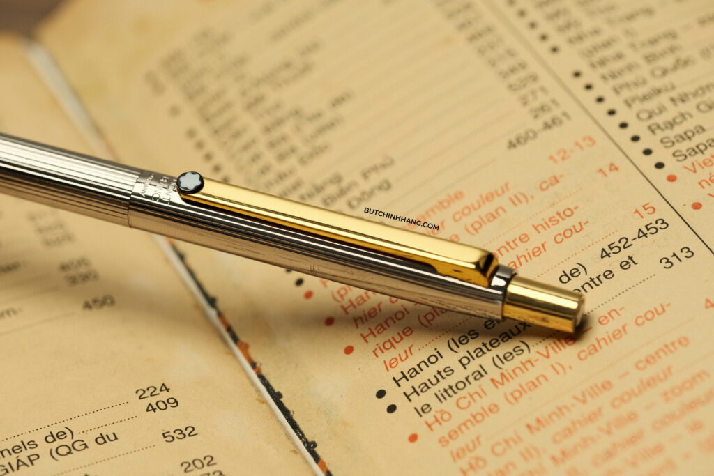 Một trong những mẫu bút cổ Montblanc - Bút bi Montblanc Slimline Gold Plated DSCF9229