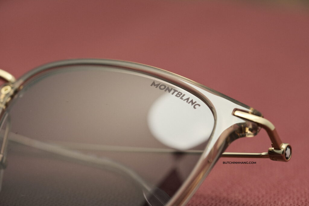 Chiếc kính mát với viền kính trong suốt - Kính mát Montblanc Unisex Gold/Grey Sunglasses DSCF9657