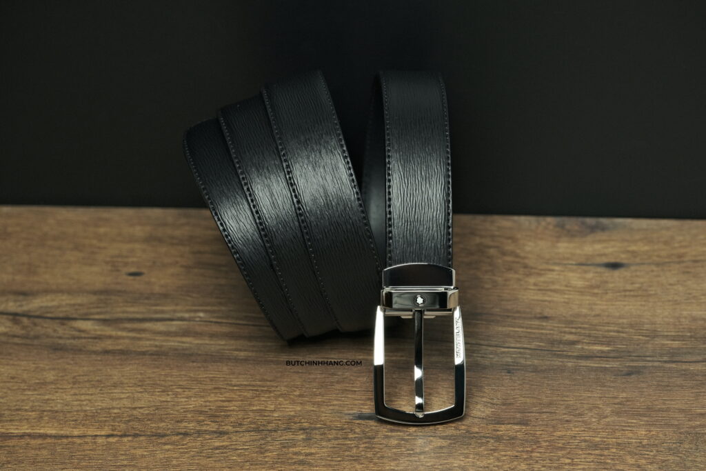 Thắt lưng Montblanc Trapeze Shiny Stainless Steel Pin Buckle Belt 116706 - 3cm - DSCF9946