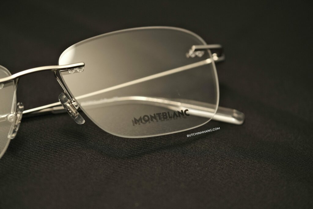 Mẫu gọng kính với vẻ ngoài hiện đại và cuốn hút - Montblanc Rimless Silver Eyeglasses 00750 - mau gong kinh voi ve ngoai hien dai va cuon hut montblanc rimless silver eyeglasses 00750