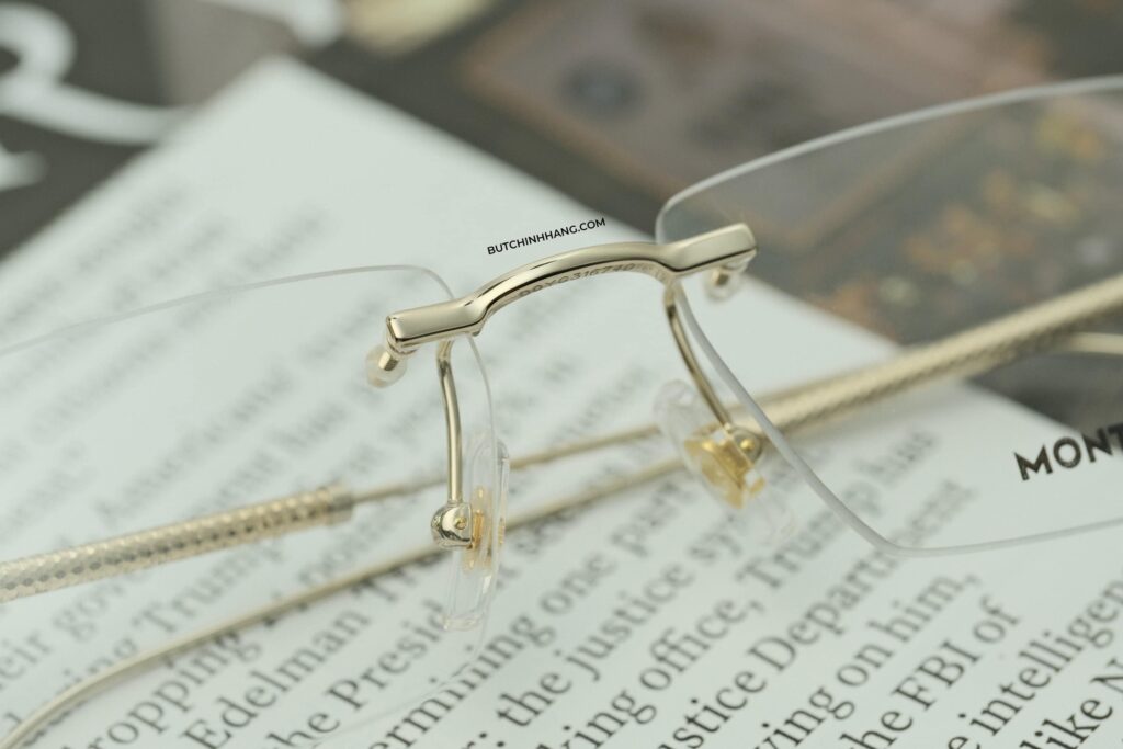 Phần gọng kính sang trọng với những đường cắt lấp lánh - Montblanc Rimless Gold Plate - phan gong kinh sang trong voi nhung duong cat lap lanh montblanc rimless gold plate