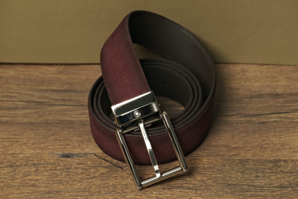 Thắt lưng Belt Casual Line Rect Shiny Pall Pin Buckle Burgundy Sfumato Suede LT Strap 116723 - 3,5cm - that lung belt casual line rect shiny pall pin buckle burgundy sfumato suede lt strap 116723 35cm